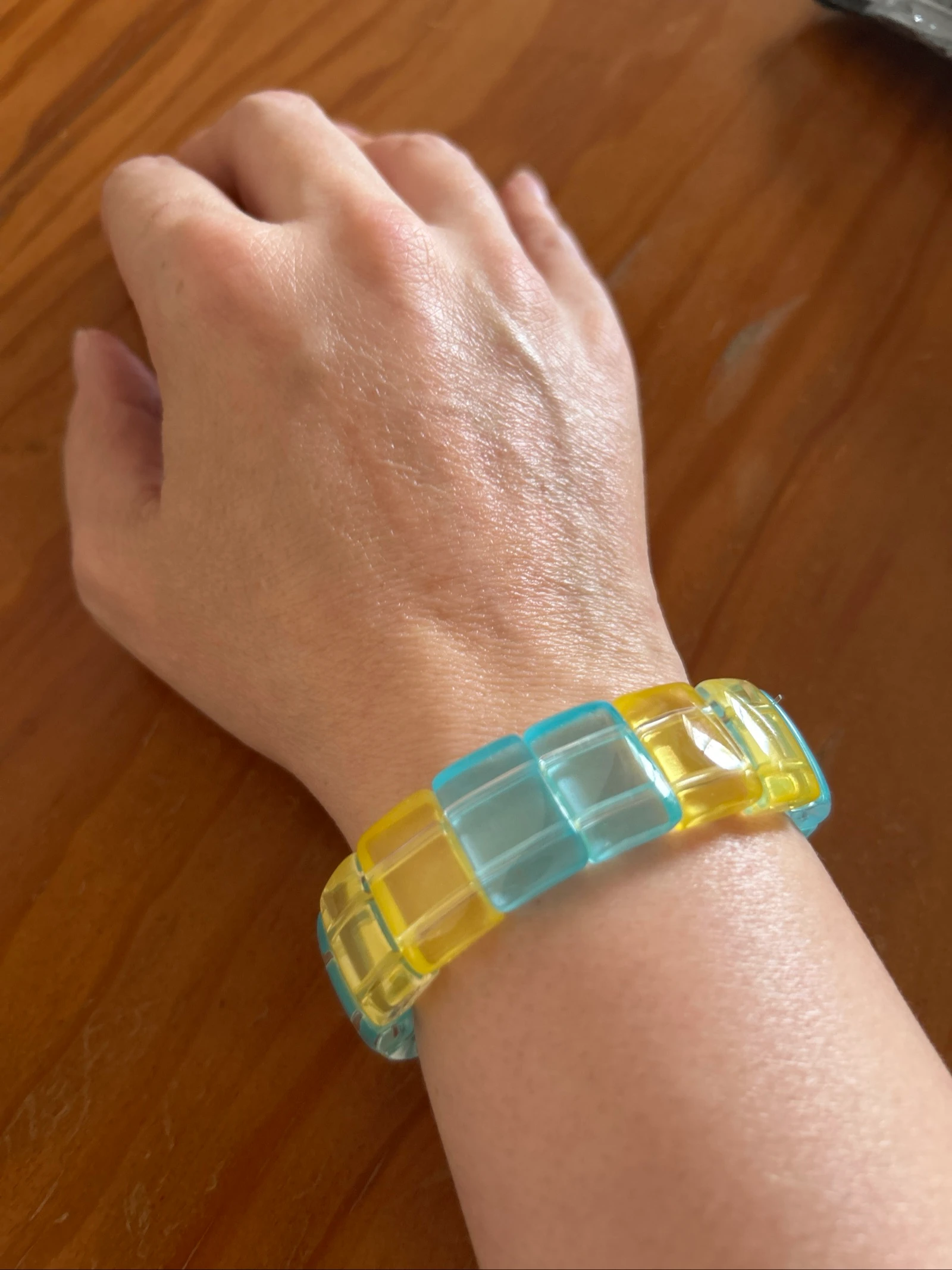 Pulseira de Missangas de vidro quadradas
